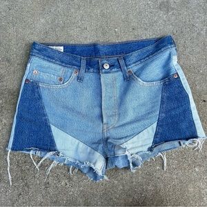LEVI’S 501 Denim Color Block Jean Shorts *Rare*
